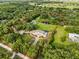 Sprawling property outlined in red, surrounded by lush greenery and mature trees for ultimate privacy at 2851 Wagon Ct, St Cloud, FL 34772