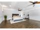 Spacious main bedroom with wood floors and decorative ceilings and trim at 2851 Wagon Ct, St Cloud, FL 34772