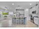 Modern kitchen featuring white cabinetry, stainless steel appliances, and a breakfast bar with seating at 3400 Mt Vernon Way, Kissimmee, FL 34741