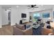 Cozy living room with stylish furniture, a modern TV, and access to the backyard at 5627 Marvell Ave, Orlando, FL 32839