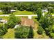 An aerial view of a single-Gathering home surrounded by lush greenery and mature trees at 621 Rebecca Dr, St Cloud, FL 34769
