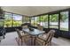 Relaxing screened patio featuring outdoor dining set and a grill for summer gatherings at 621 Rebecca Dr, St Cloud, FL 34769