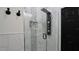 Elegant walk-in shower featuring a rainfall showerhead, stone accents, and modern hardware at 1025 Belvoir Dr, Kissimmee, FL 34744