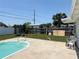 Backyard view of the in-ground pool and fenced backyard from the edge of the pool at 1126 Orwell Ave, Orlando, FL 32809