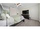 Inviting bedroom with a decorative bedspread, closet with mirrors and modern ceiling fan at 12041 Kajetan Ln, Orlando, FL 32827