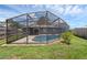 Outdoor pool with screened enclosure and well-maintained landscaping, ideal for relaxation and entertainment at 1436 Nolton Way, Orlando, FL 32822