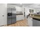 Kitchen area featuring stainless steel appliances, white cabinetry, and an open layout flowing into the living space at 252 Barbera Dr, Davenport, FL 33897