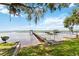 Picturesque waterfront view with a private dock, perfect for boating, fishing, and enjoying the tranquil scenery at 2740 Barker Rd, St Cloud, FL 34771