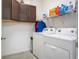 Functional laundry room equipped with a washer, dryer, and ample storage space at 1096 Roberta Rd, Lake Wales, FL 33853