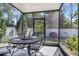 Relaxing screened patio with a dining table and chairs, perfect for outdoor dining and entertaining at 1096 Roberta Rd, Lake Wales, FL 33853