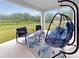 Relaxing covered patio with comfortable seating, a hanging chair, and a view of the backyard at 1278 Asher Mason Ave, Kissimmee, FL 34744