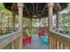 Inviting gazebo featuring vibrant chairs, ideal for relaxation and lakeside enjoyment at 13415 Blue Heron Beach Dr # 401, Orlando, FL 32821