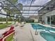 Relaxing screened-in pool and spa with multiple lounge chairs for enjoying the Florida sunshine at 1426 Park Park, Haines City, FL 33844
