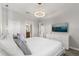 This bedroom features modern decor, a queen bed, and a TV on the wall above a white dresser at 1456 Belle Terre Rd, Davenport, FL 33896