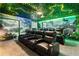 Home theater features reclining seats, custom Avatar themed art and immersive lighting at 1456 Belle Terre Rd, Davenport, FL 33896