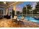 Relaxing covered pool area with comfortable seating, perfect for outdoor entertainment at 1560 Maidstone Ct, Davenport, FL 33896