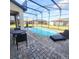 Relaxing pool area with outdoor seating in a screened enclosure at 191 Aidans Lndg, Haines City, FL 33844