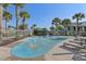 Community splash pad featuring water fountains and lounge chairs in a manicured setting at 2151 Valencia Blossom St, Clermont, FL 34711