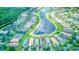 Aerial view of homes in a community set around a lake, surrounded by lush greenery at 233 Rialto Rd, Kissimmee, FL 34759