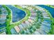 Bird's eye view of homes with well-maintained lawns near a scenic lake at 233 Rialto Rd, Kissimmee, FL 34759