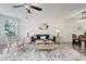 Comfortable living room with stylish furniture, a ceiling fan, and bright natural light at 2743 N Poinciana Blvd # 55, Kissimmee, FL 34746