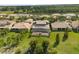 Aerial view of the property showcasing the backyard, patio and landscaping at 3759 Eagle Isle Cir, Kissimmee, FL 34746
