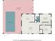 Floor plan showcasing layout of the house, including the kitchen, living room, bedrooms, and pool at 3824 Hickory Tree Rd, St Cloud, FL 34772