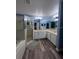 Bathroom with a glass-enclosed shower, double sinks, and ample counter space at 4447 Maple Chase Trl, Kissimmee, FL 34758