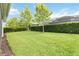 Well-maintained backyard featuring lush green grass and mature landscaping, perfect for outdoor activities at 5025 Sunfalls Ave, St Cloud, FL 34772