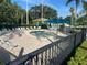 A fenced kiddie pool surrounded by lounge chairs and umbrellas at 5921 Lake Champlain Dr, Orlando, FL 32829
