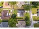 An aerial view shows the home's roof, fenced backyard, surrounding landscaping, and neighborhood at 812 Adour Dr, Kissimmee, FL 34759