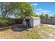 The backyard has a shed that is being used for storage at 1022 Blue Horizon Dr, Deltona, FL 32725
