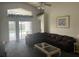 Inviting living room with sliding glass doors leading to a private pool area at 123 S Roma Way, Kissimmee, FL 34746