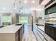Modern kitchen with stainless appliances, quartz counters, and a large island with seating at 2000 Greenbriar Ter, Davenport, FL 33837