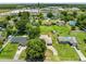 Aerial view of the property in a residential area with mature trees and well-kept lawns at 2947 Larson St, Kissimmee, FL 34741