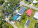 Bird's eye view featuring the pool, backyard, and surrounding neighborhood at 435 Pennsylvania Ave, St Cloud, FL 34769