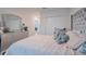 Bright bedroom featuring a large bed with decorative headboard, closet, and elegant dresser at 454 Hamlet Loop, Davenport, FL 33837