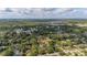 Aerial view of a residence nestled among trees in a lush neighborhood; a radio tower is visible in the distance at 525 W Blue Springs Ave, Orange City, FL 32763