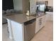 Kitchen island featuring a stainless steel dishwasher and undermount sink at 537 S Andrea Cir, Haines City, FL 33844