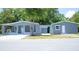 A single-story home featuring a minimalist design and a yard with mature landscaping at 1605 N Orange St, Mount Dora, FL 32757
