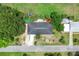 Captivating aerial view showcasing the property's layout, landscaping, and prime location within the community at 203 Parkwood Ln, Edgewater, FL 32132