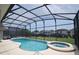 Beautiful screened-in pool and spa offers backyard enjoyment and outdoor relaxation at 257 Lancaster Dr, Davenport, FL 33897
