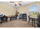 Spare bedroom with carpet, a ceiling fan, and a variety of stuffed animal decor at 3391 Cortland Dr, Davenport, FL 33837
