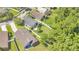 Overhead view of a residential neighborhood with tree-lined streets and varied home styles at 501 Dunoon St, Ocoee, FL 34761