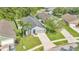 Aerial shot of a suburban home with a well-kept lawn, and a two-car garage at 501 Dunoon St, Ocoee, FL 34761