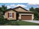 Charming single-story home with a two-car garage, lush landscaping, and a well-manicured lawn at 5135 Kinsley Dr, Lake Wales,, FL 33859