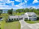 Luxury estate with lake view, manicured lawn, private dock, and screened pool at 5150 Gentry Oaks Pl, St Cloud, FL 34772