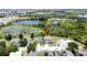 Real estate aerial view with homes on large lots backing up to a conservation area with ponds at 805 Suffolk Pl, Davenport, FL 33896