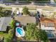 Aerial view of home with a private backyard pool providing a relaxing oasis at 807 E Airport Blvd, Sanford, FL 32773