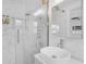 Bathroom features a modern glass shower, stylish vanity with vessel sink, and sleek fixtures at 807 E Airport Blvd, Sanford, FL 32773